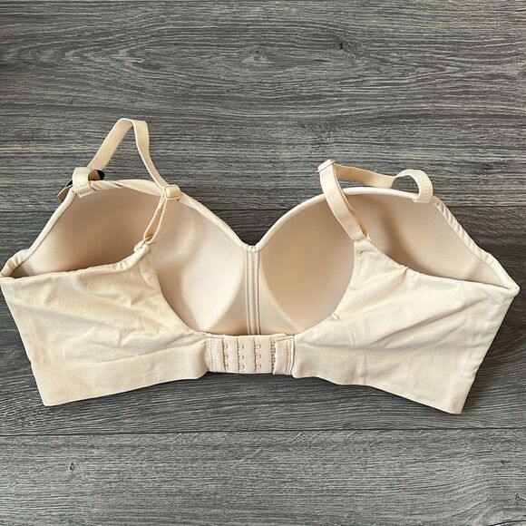 TRUEKIND Supportive Comfort Wireless Shaping Bra Large Beige Convertible Straps - Picture 8 of 11
